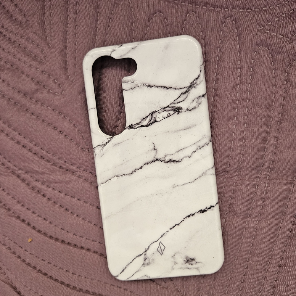 Marble Design Phone Case - White and Black